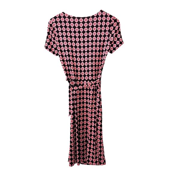 DVF 100% Silk Zoe Wrap Dress Womens 4 Jersey Knit Retro Work Business Casual - Picture 7 of 15